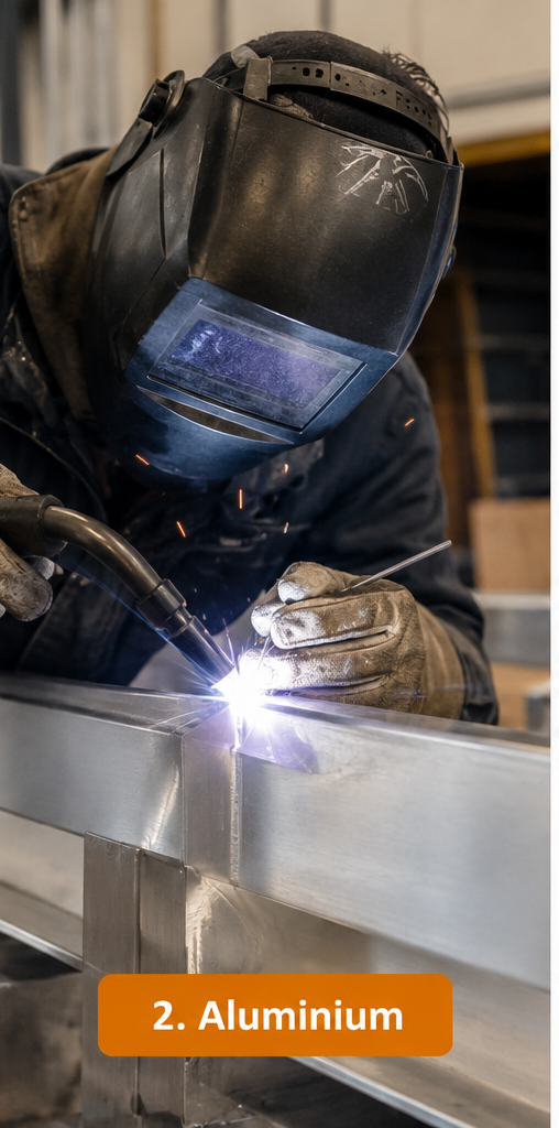 Lasgas voor aluminium Lasser die aluminium last met beschermgas